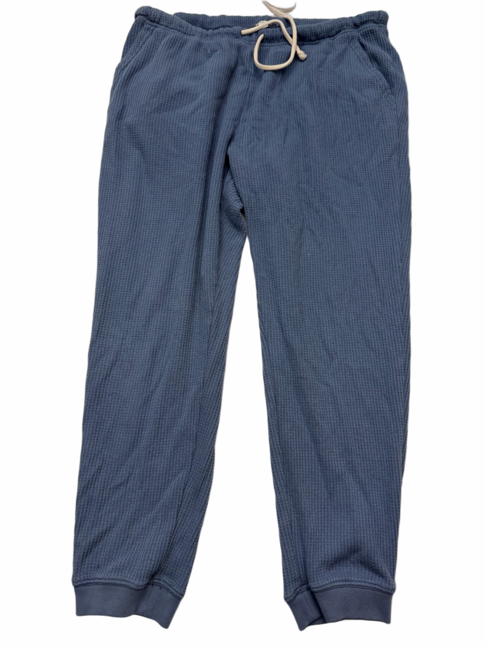 Aerie Woman Lady Blue Waffle Knit Drawstring Lounge Pants Size XL